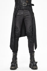 Black Mist Floral Print Mens Punk Short Kilts